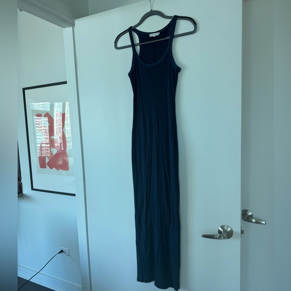Good American Navy Blue Ribbed Maxi Dress Size 1